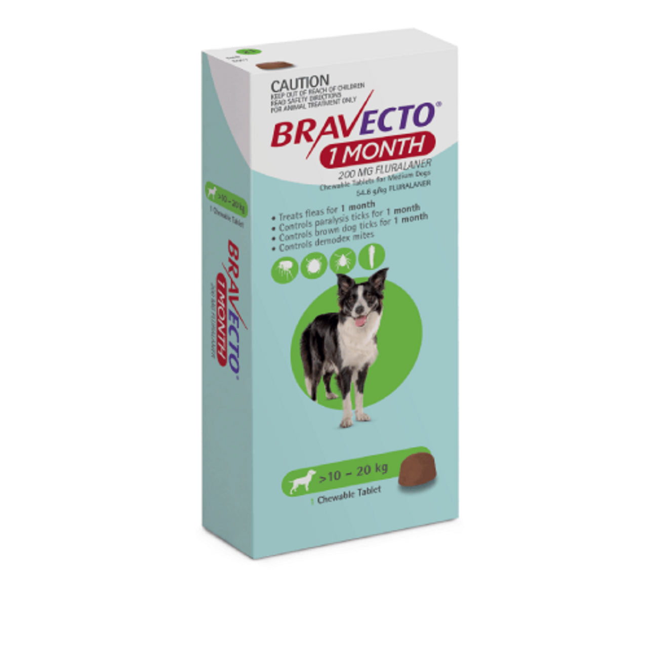 Bravecto desparasitante externo PERROS, 1 tab. 1 mes
