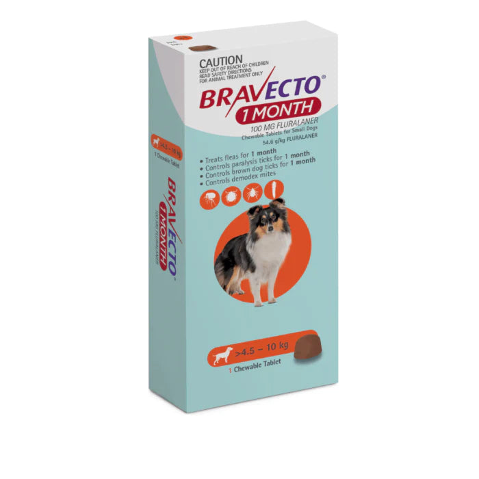 Bravecto desparasitante externo PERROS, 1 tab. 1 mes