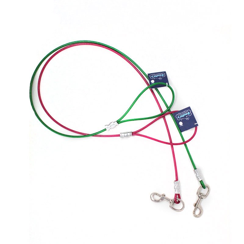 Correa-cable de acero mediano para perros 2 m