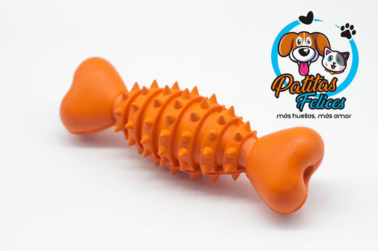 Juguete hueso para perro 16 cm naranja